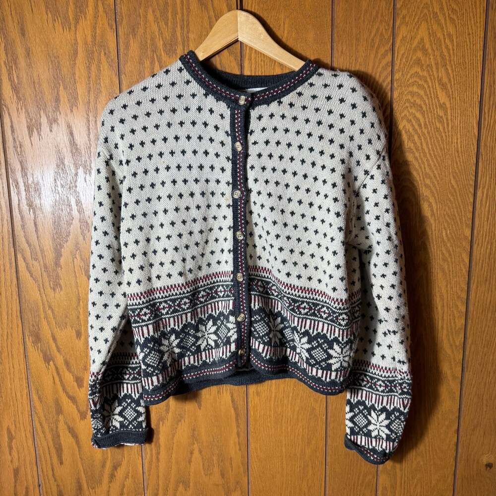 Vintage Paul Harris Design Fair Isle Cardigan Sweater Size M